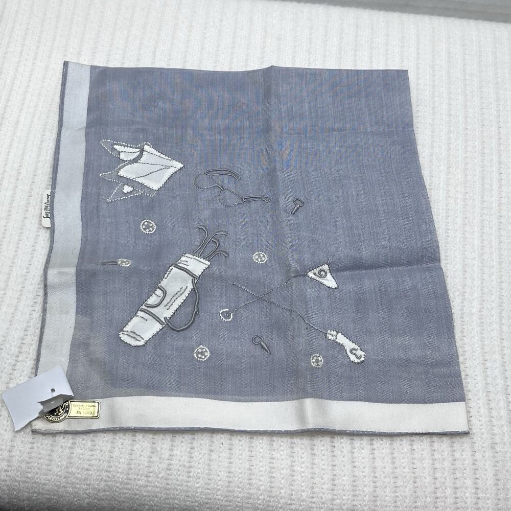 Gerbrend Creation Unisex Golf Theme Embroidered Pocket Square Size OS NWT